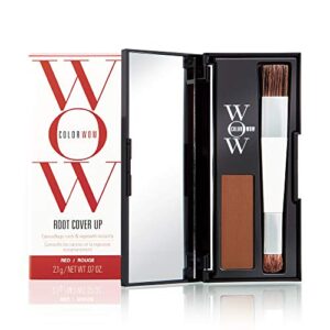 color wow root cover up, red – instantly cover greys + touch up highlights, create thicker looking hairlines, water resistant, sweat resistant – no mess multi award winning root touch up