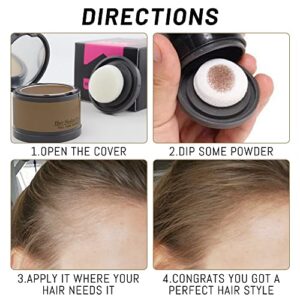 VOLLUCK Root Touch Up Hair Powder Root Cover Up Hairline Shadow Powder Stick, Root Touch Up Dark Brown for Thinning Hair for Women and Men, Bald Spots, Eyebrows, Beard Line, Dark-Brown