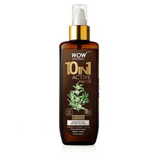 wow skin science 10 in 1 hair oil – dry damaged hair and growth hair treatment oil – has argan oil for hair & rosemary oil for hair growth – hair care for women and men (6.76 fl oz (pack of 1))