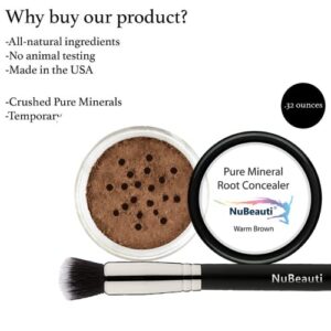 Hair Root Touch Up Powder – Root Cover Up Hair Powder – 11 True-to-Nature Root Concealer Shades – Zero Fragrance, Talc or Parabens – Hair Cover Hairline Powder by NuBeauti (With Brush, Warm Brown)