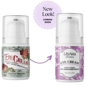 LilyAna Naturals Eye Cream - Eye Cream for Dark Circles and Puffiness, Under Eye Cream, Anti Aging Eye Cream Reduce Fine Lines and Wrinkles, Rosehip and Hibiscus Botanicals - 0.5oz