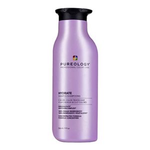 pureology hydrate moisturizing shampoo | for medium to thick dry, color treated hair | sulfate-free | vegan