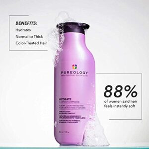 Pureology Hydrate Moisturizing Shampoo | For Medium to Thick Dry, Color Treated Hair | Sulfate-Free | Vegan