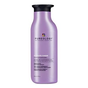 pureology hydrate sheer nourishing shampoo | for fine, dry color treated hair | sulfate-free | silicone-free | vegan
