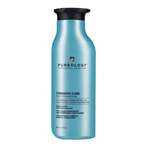 pureology strength cure shampoo | for damaged, color-treated hair | fortifies & strengthens hair | sulfate-free | vegan | updated packaging | 9 fl. oz
