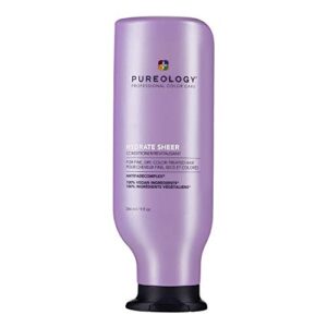 pureology hydrate sheer nourishing conditioner | for fine, dry color treated hair | sulfate-free | vegan