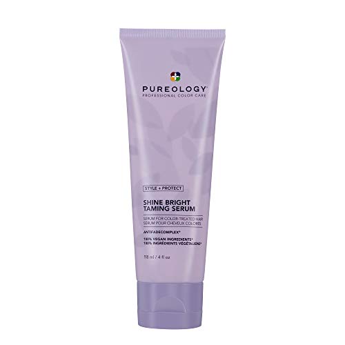 Pureology Style + Protect Shine Bright Taming Serum | For Color-Treated Hair | Shine-Enhancing, Smoothing Hair Serum | Sulfate-Free | Vegan | Updated Packaging | 4 Fl. Oz. |