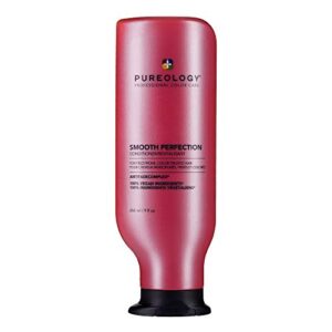 pureology smooth perfection conditioner | for frizzy, color-treated hair | detangles & controls frizz | sulfate-free | vegan | updated packaging | 9 fl. oz. |
