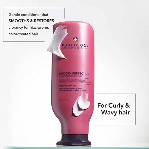 Pureology Smooth Perfection Conditioner | For Frizzy, Color-Treated Hair | Detangles & Controls Frizz | Sulfate-Free | Vegan | Updated Packaging | 9 Fl. Oz. |