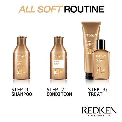 Redken All Soft Shampoo and Conditioner | For Dry / Brittle Hair | Provides Intense Softness and Shine | With Argan Oil