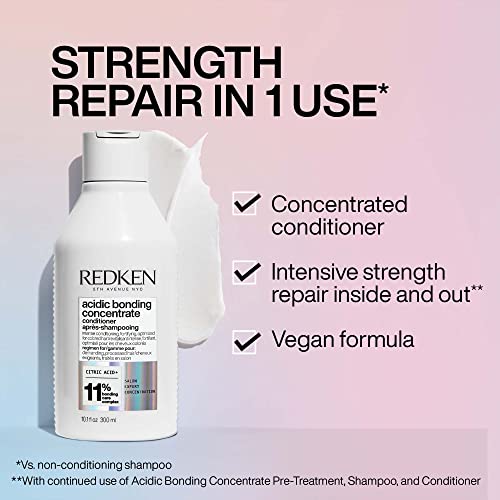 Redken Bonding Shampoo for Damaged Hair Repair | Acidic Bonding Concentrate | For All Hair Types