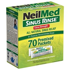 neilmed’s sinus rinse extra strength pre-mixed hypertonic packets-for sinus relief, 70 count box (pack of 2)