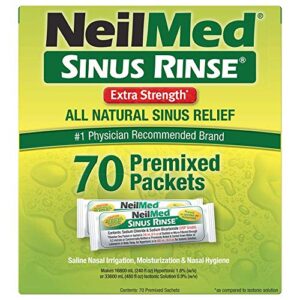 NeilMed's Sinus Rinse Extra Strength Pre-Mixed Hypertonic Packets-for Sinus Relief, 70 Count Box (Pack of 2)