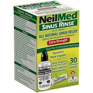 neilmed sinus rinse extra strength hypertonic kit with 30 premixed packets