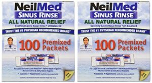 neilmed sinus rinse 100 salt premixed packets for allergies & sinus (pack of 2)