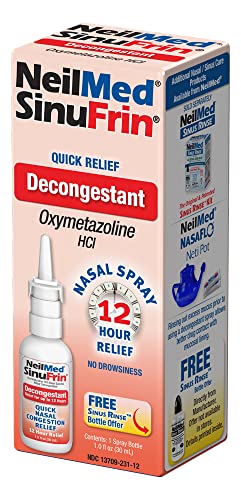 NeilMed SinuFrin Decongestant 12 Hour Nasal Congestion Relief Spray - 30mL Bonus Pack