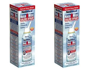 neilmed nasamist isotonic saline spray for allergy & sinus sufferers, 75 ml pack of 2