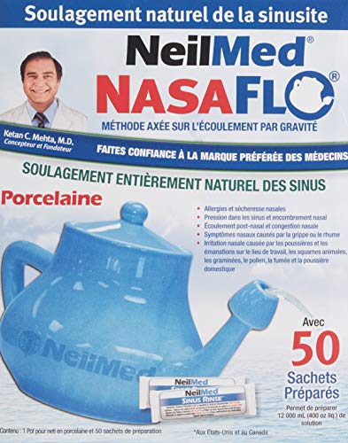 NeilMed Nasaflo Porcelain Neti Pot, 50 Count (packaging may vary)