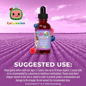 Cocomelon Elderberry Syrup for Toddlers by MaryRuth's | USDA Organic | Black Elderberry Liquid Drops for Immune Support | Blueberry Raspberry | Kids Ages 1-3 Years | Vegan | Non-GMO | 1 Oz