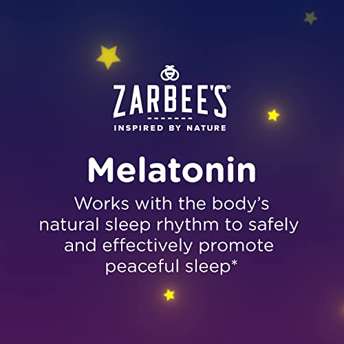 Zarbee's Kids 1mg Melatonin Chewable Tablet, Drug-Free & Effective Sleep Supplement, Easy to Take Natural Grape Flavor Tablets for Children Ages 3 and Up, 50 Count