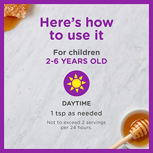 Zarbee's Kids Cough + Immune Daytime for Children 2-6 with Dark Honey, Vitamin D & Zinc, 1 Pediatrician Recommended, Drug & Alcohol-Free, Mixed Berry Flavor, 4FL Oz