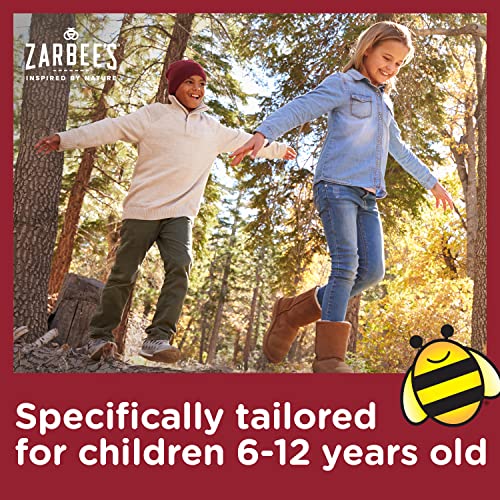 Zarbee's Kids All-in-One Daytime Cough for Children 6-12 with Dark Honey, Turmeric, B-Vitamins & Zinc, #1 Pediatrician Recommended, Drug & Alcohol-Free, Grape Flavor, 8FL Oz