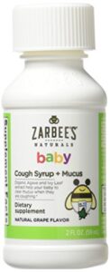 zarbee’s natura children’s grape flavor cough syrup + mucus, 2 ounce