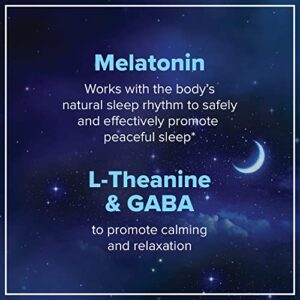 Zarbee's Melatonin 5mg, L-Theanine + GABA Sleep Supplement to Promote Peaceful Sleep, Natural Orange Flavor, Chewable Tablets for Adults Age 12 Up, 60 Count