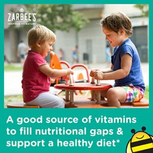 Zarbee's Toddler Vitamins, Complete Multivitamin with Vitamin A, C, D3 & B-complex, Easy to Chew, Gluten, Soy, Nut & Dairy Free, Natural Fruit Flavors, 2-3 Years, 110 Count