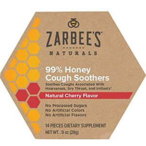 zarbee’s naturals 99% honey cough soothers, natural cherry flavor,drops, 14 count