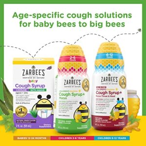 Zarbee's Kids Cough + Mucus Daytime for Children 2-6 with Dark Honey, Ivy Leaf, Zinc & Elderberry, 1 Pediatrician Recommended, Drug & Alcohol-Free, Mixed Berry Flavor, 8FL Oz