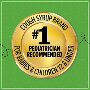 Zarbee's Kids Cough + Mucus Daytime for Children 2-6 with Dark Honey, Ivy Leaf, Zinc & Elderberry, 1 Pediatrician Recommended, Drug & Alcohol-Free, Mixed Berry Flavor, 8FL Oz