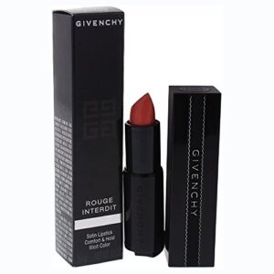 givenchy rouge interdit satin lipstick for women, 17 flash coral, 0.12 ounce