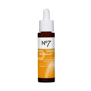 no7 radiance+ 15% vitamin c serum – face serum for glowing skin – re-energizing vitamin c facial serum for dull skin – skin care serum for daily use (0.84 oz)