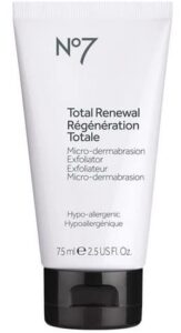 no7 total renewal micro-dermabrasion face exfoliator smoother radiant skin