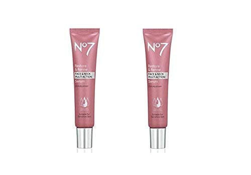 No7 Restore & Renew Face & Neck Multi Action Serum - 30ml pack of 2 (60 ml total)