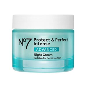 no7 protect & perfect intense advanced night cream – vitamin e & shea butter face cream – fine line reducing moisturizer with collagen peptide technology (1.69 fl oz)