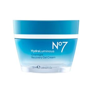no.7 no7 hydraluminous overnight recovery gel cream – moisturizing face cream with vitamin c + vitamin e – nighttime gel moisturizer for hydration (1.69 fl oz)