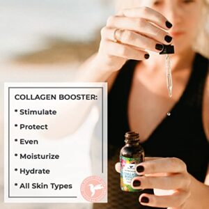 Collagen Boosting Facial Serum by Baja Basics 100% Natural Skincare, Clean Beauty, Anti Aging, Vitamin C, Deep Hydration for Dry Skin, Antioxidants, Collagen Building, Face Moisturizer 1oz