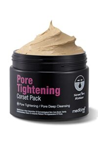 meditime pore tightening & pore minimizer mud clay mask for face | pore mask, deep pore cleanser | pore reducer, pore shrinker for good facial complexion – pores & blackheads removal (4.23oz)