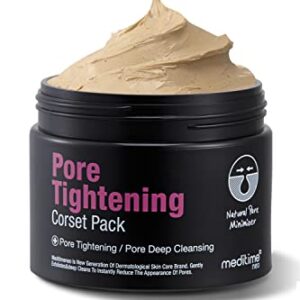 Meditime Pore Tightening & Pore Minimizer Mud Clay Mask for Face | Pore Mask, Deep Pore Cleanser | Pore Reducer, Pore Shrinker for Good Facial Complexion - Pores & Blackheads Removal (4.23oz)