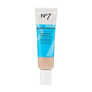 no7 hydraluminous aquarelease skin perfector – fair – hydrating tinted moisturizer & foundation for face – ceramides & vitamin b5 for long lasting skin hydration (30 ml)