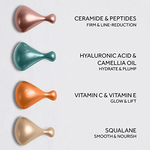 No7 Advanced Ingredients Hyaluronic Acid & Camellia Oil Serum Capsules - Hydrating Serum for Anti Aging + Fine Lines and Wrinkles - Plumping Facial Oil for Lasting Moisture (30pk)