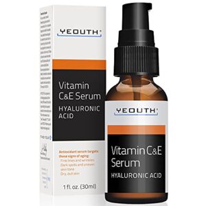 vitamin c serum for face with hyaluronic acid, anti aging serum, vitamin c serum for face dark spots & wrinkles, face serum for women & men, vitamin c for face, vitamin c face serum by yeouth