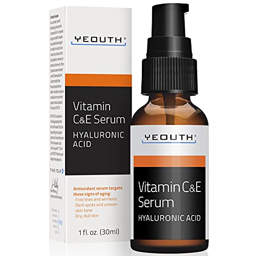 Vitamin C Serum for Face with Hyaluronic Acid, Anti Aging Serum, Vitamin C Serum for Face Dark Spots & Wrinkles, Face Serum for Women & Men, Vitamin C for Face, Vitamin C Face Serum by YEOUTH