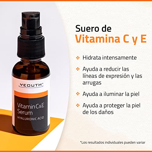 Vitamin C Serum for Face with Hyaluronic Acid, Anti Aging Serum, Vitamin C Serum for Face Dark Spots & Wrinkles, Face Serum for Women & Men, Vitamin C for Face, Vitamin C Face Serum by YEOUTH