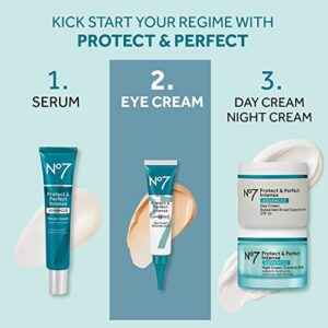 No.7 Protect & Perfect Intense Advanced Eye Cream - Under Eye Cream for Dark Circles and Puffiness - Sensitive Skin Anti Wrinkle Eye Cream + Puffy Eyes Treatment (15ml)