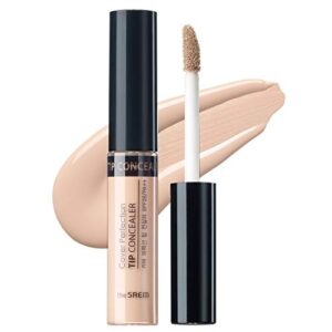 THE SAEM Cover Perfection Tip Concealer SPF28 PA++, Liquid Multi-Use Concealer, Full Coverage Makeup for Acne Dark Spots Dark Circles Hyperpigmentation and Blemishes, 0.2 fl.oz. (#1.5 Natural Beige)