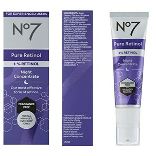 No7 Pure Retinol Skincare Bundle - Contains Pure Retinol Night Concentrate (1 fl oz), Pure Retinol Night Repair Cream (1.69 oz), and Post Retinol Soother (1.69 fl oz) - No 7 Pure Retinol Beauty Set