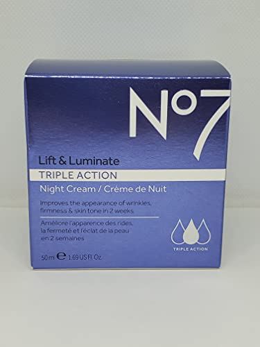 No 7 Lift and Luminate Night Cream 50ml Tub by No7